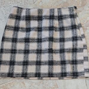 Plaid Black and Cream Women's Skirt